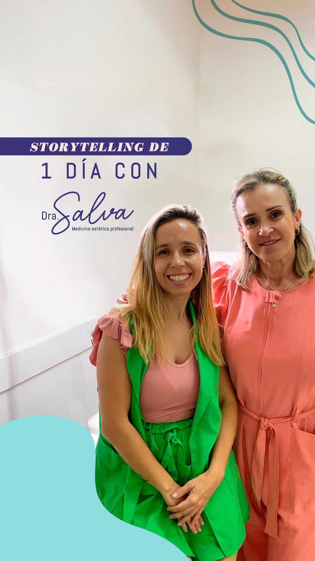 La Dra. Eugenia Salva junto a una paciente en el consultorio, en su historia Storytelling de 1 día con Dra. Salva
